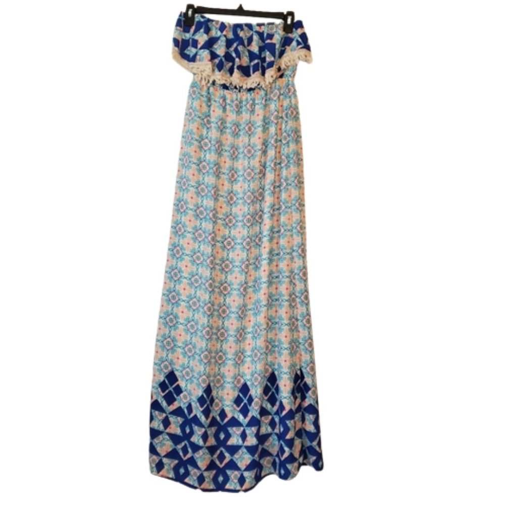 Peach Love California Women's Strapless Maxi Dress Small
